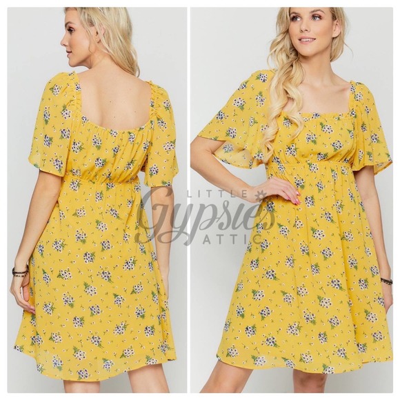 Little Purple Flowers Sunshine Babydoll Dress - Picture 3 of 8